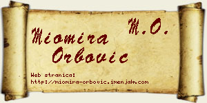 Miomira Orbović vizit kartica